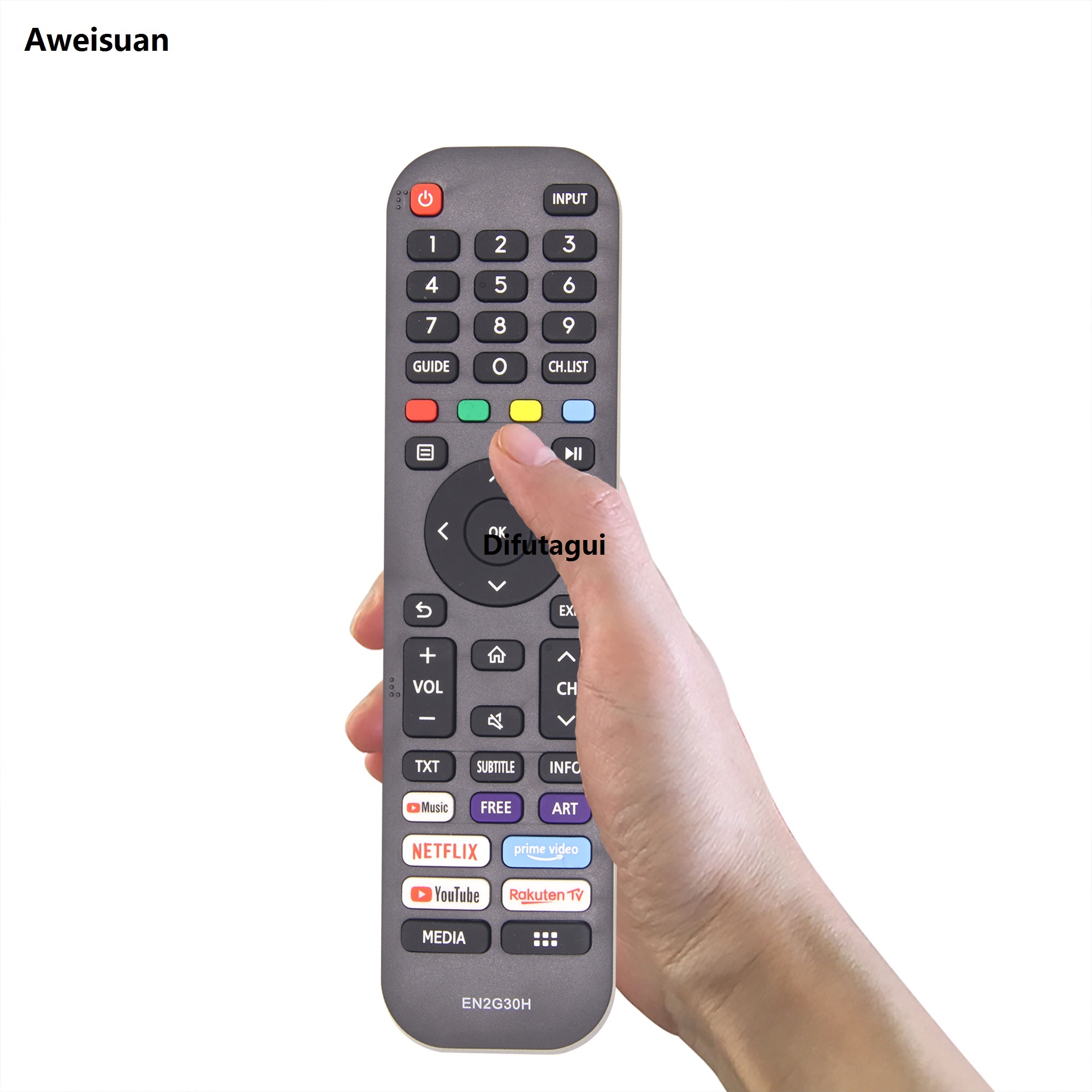 Difutagui Luxury New ReplacementEN2G30H Hisense Universal Remote Profesional with Netflix,Prime Video,YouTube,Rakuten TV Buttons