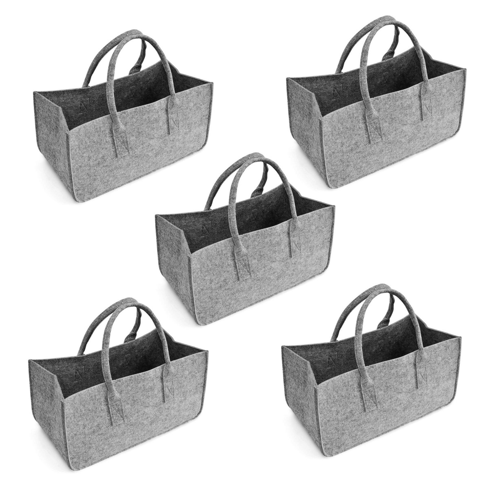 fasdaga 5X Felt Purse, Felt Storage Bag Large Capacity Casual Shopping Bag - Gray