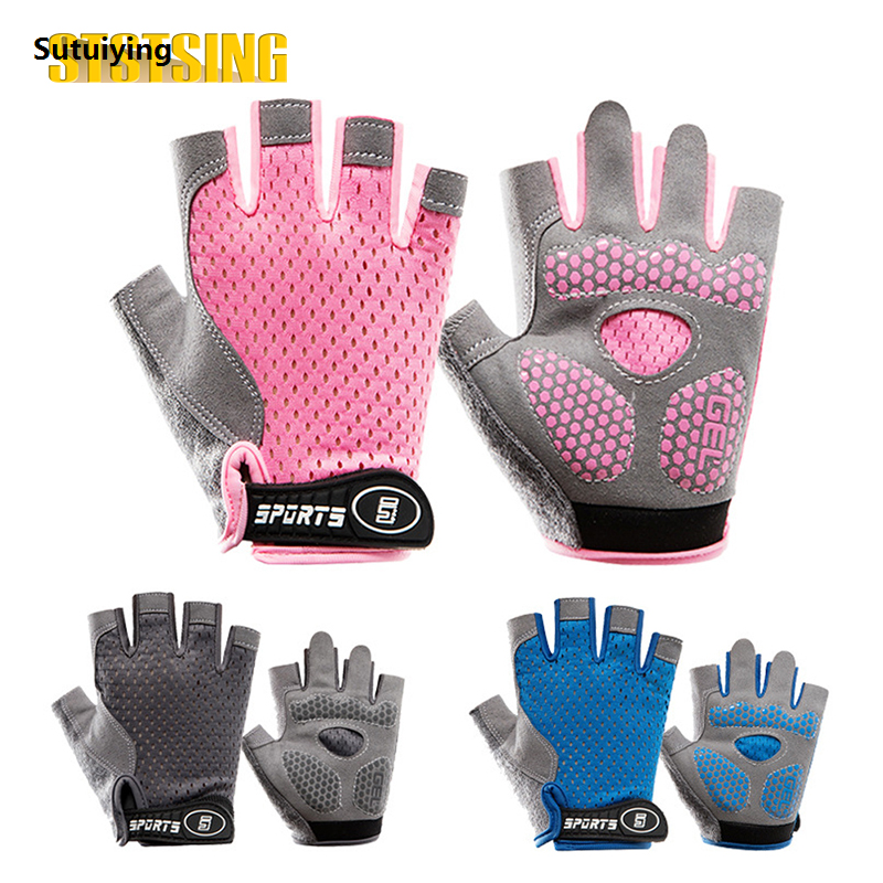 Sutuiying 1 Pair Kids Cycling Gloves Half Finger Bike Gloves Non-Slip Mitten Profesional Outdoor Sports Roller Skating Gloves for Boys and Girls