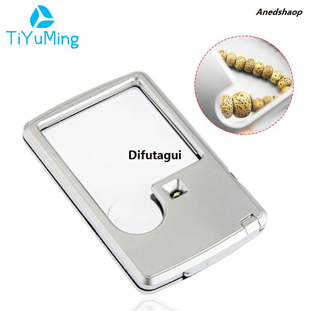 Difutagui 3X 6X Magnifying Glass Jewelry Loupe With LED Light Magnifier Bargain Portable price Mini Pocket Magnifying Lens For Kids Jewelers Seniors Reading