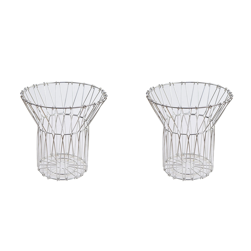 JINMY 2X Multifunctional Folding Stainless Steel Variety Fruit Basket Gadget Hollow Fruit Basket Storage Basket