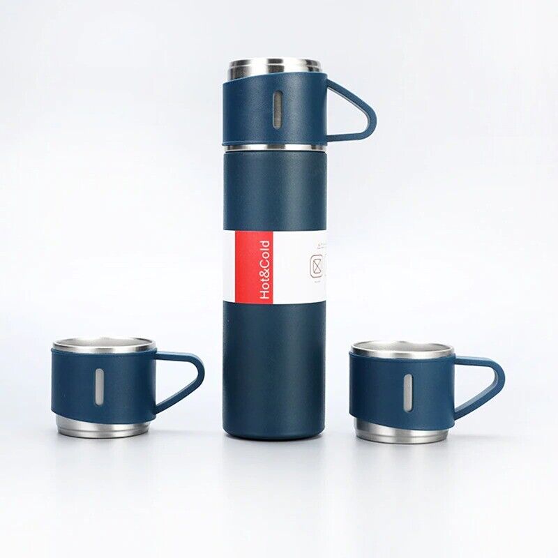 Double Wall Hot And Cold Vacuum Flask Gift Set Thermos Stainless Steel Insulated Travel Business Trip Water Bottle For Men