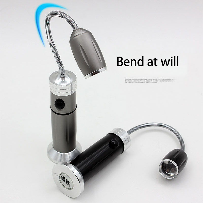 Portable LED Flashlight Outdoor BBQ Light Zoomable Super Bright Grill Lamp Adjustable 360° Camping Emergency Work Torch With Magnetic Bas