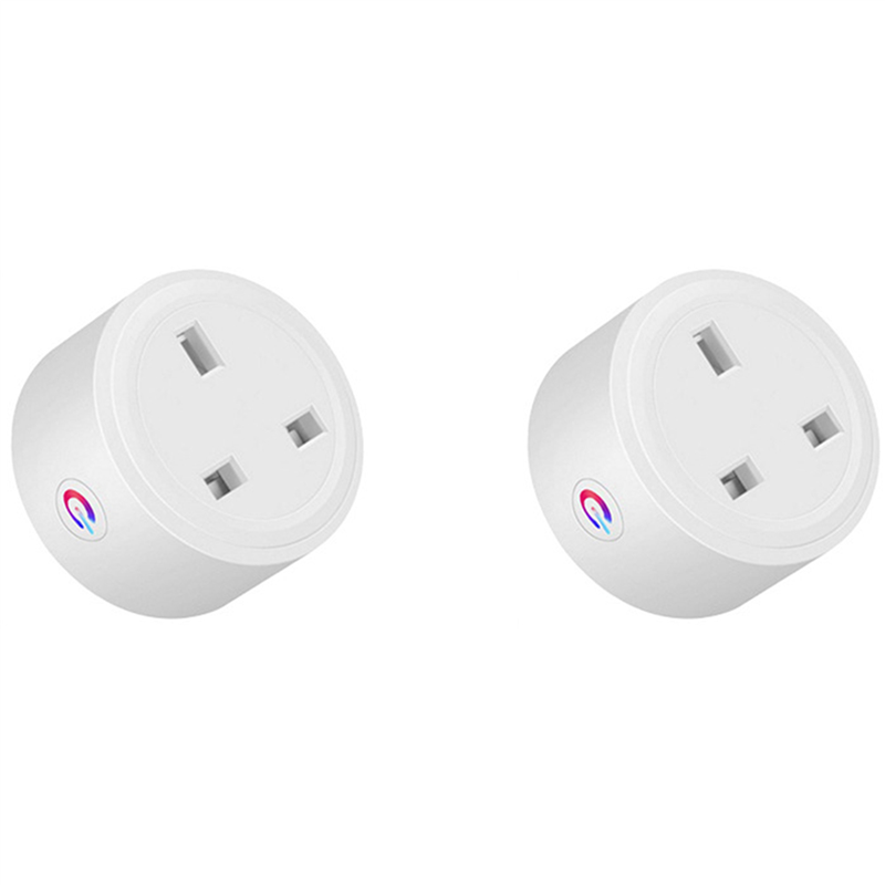 2X Tuya Zigbee Smart Socket 16A Home Powers Monitor Powers Outlet Smart Life Voice Control Timing DIY UK Plug