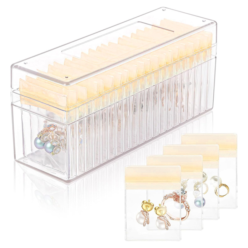Acrylic Jewelry Box,Clear Jewelry Organizer Yellow