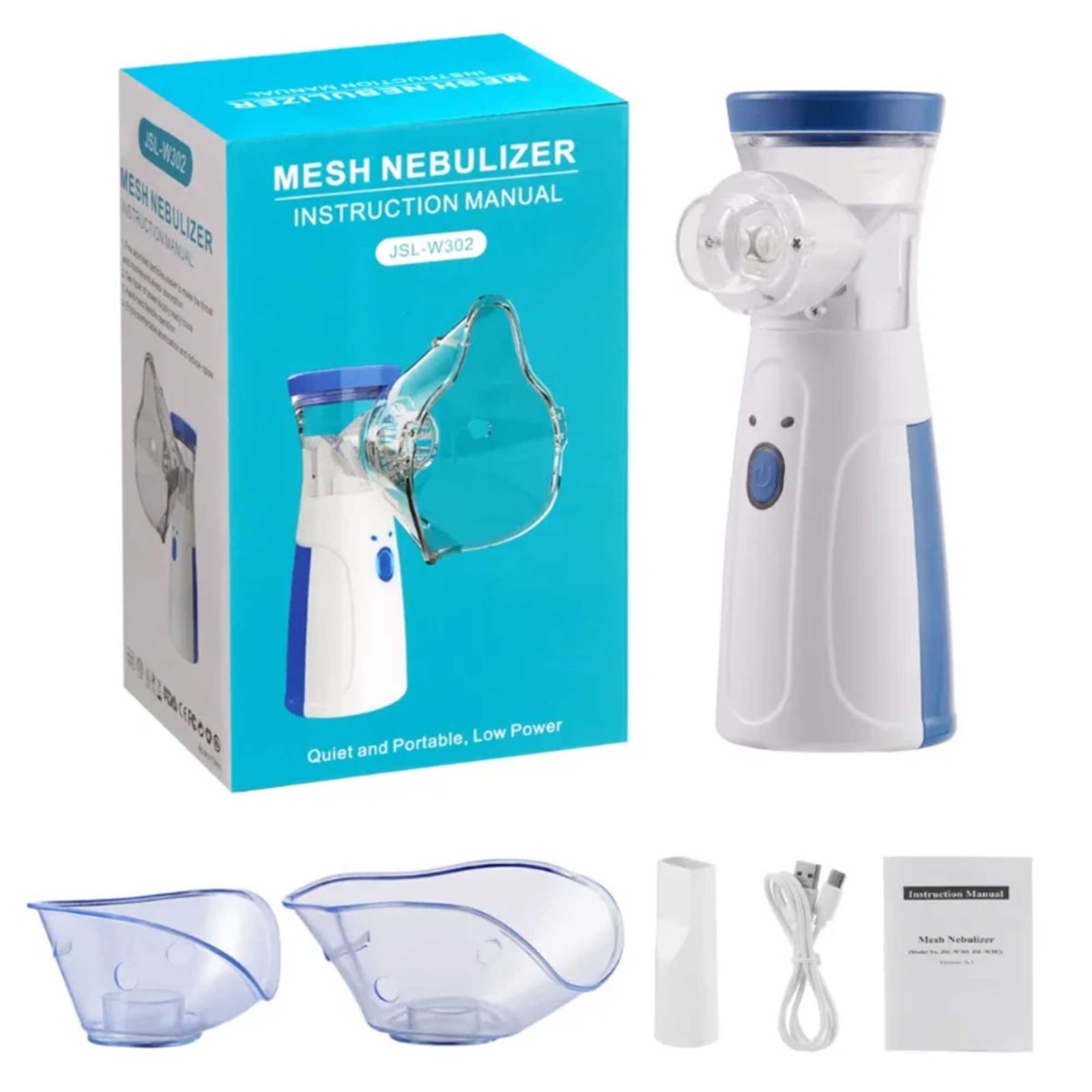 Portable Ultrasonic Electric Mesh Nebulizer Machine Cool Mist Inhaler for Children and Adults( battery not included)