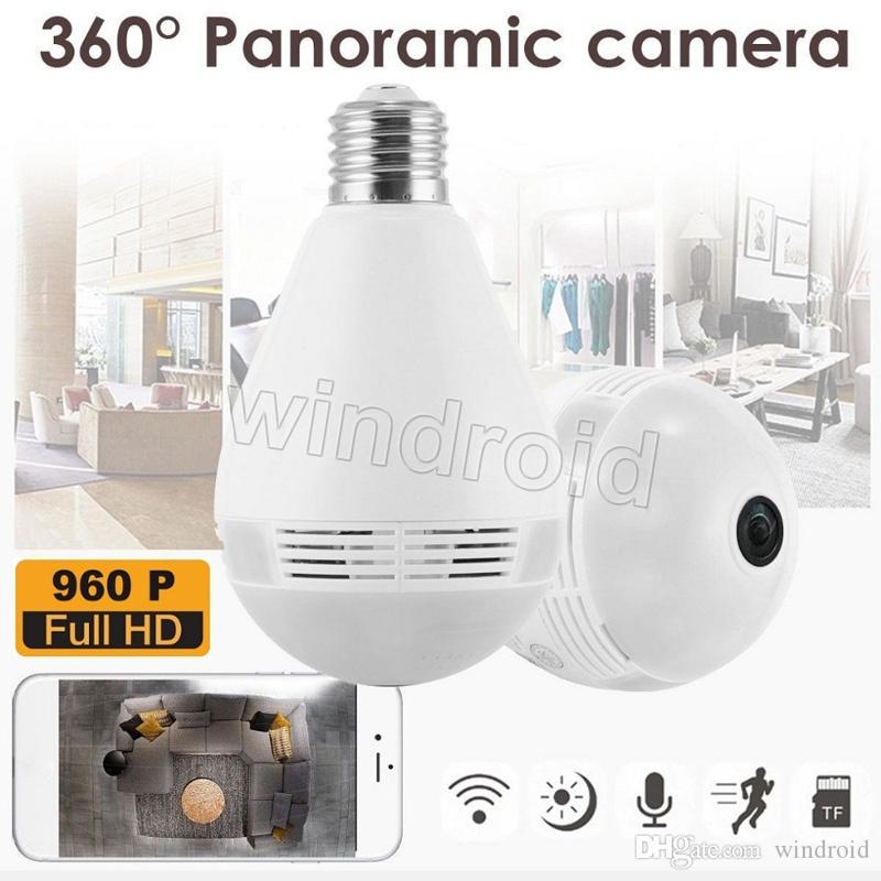 Bulb Light Wireless Ip Camera Wi Fi Fisheye 960P 360 Degree Mini P2P Cctv Vr Camera 1.3Mp Home Security
