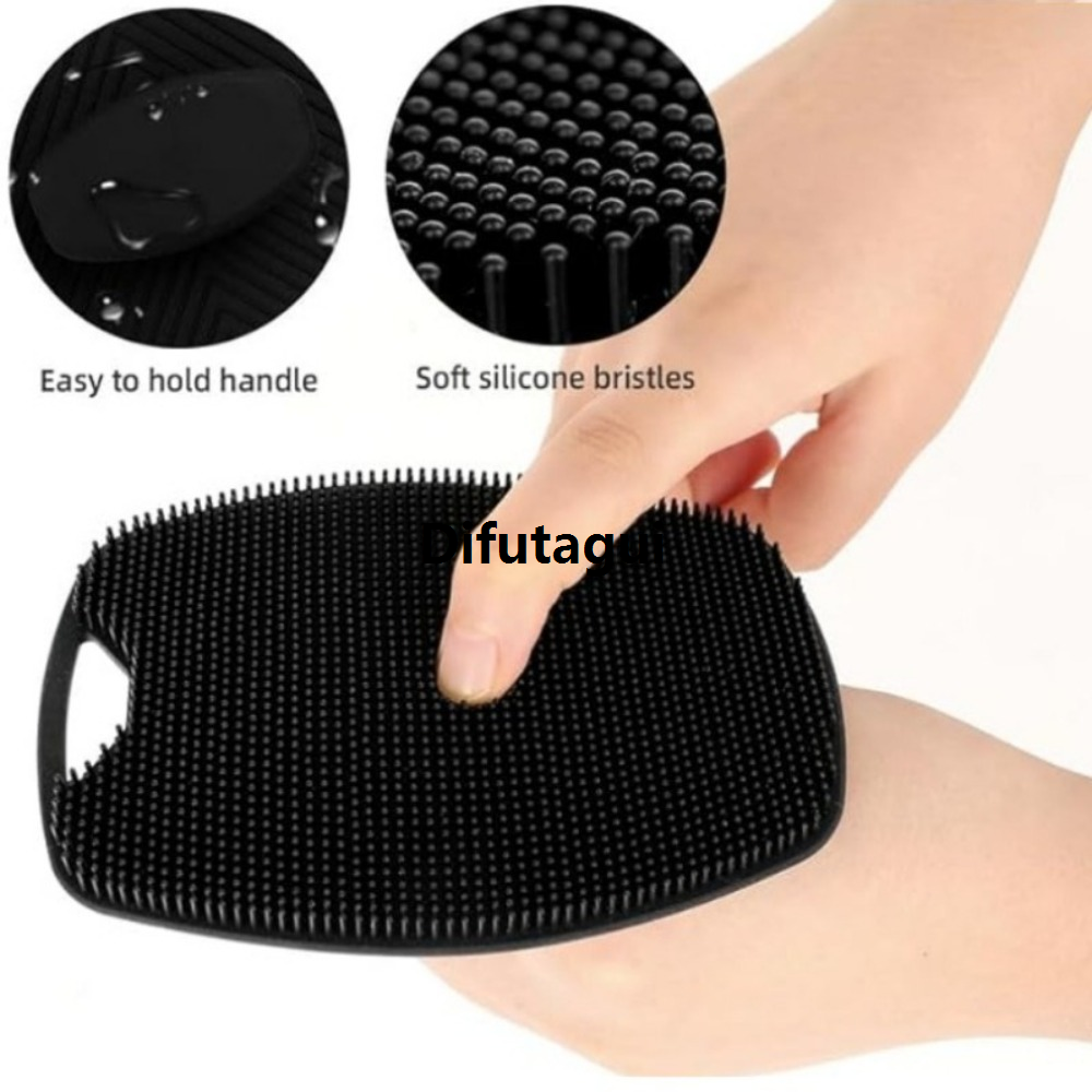 Difutagui 1pc Soft Silicone Exfoliating Brush Cleanser Body Cleansing Profesional Scrubber Shower Gentle Massage Bath Brush For Men
