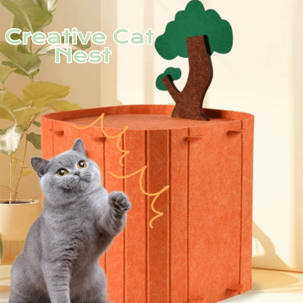 Creative Semi-enclosed Cat Nest Scratch Resistant Wear Resistant Cat House Felt Large Space Kitten Beds Pet Supplies