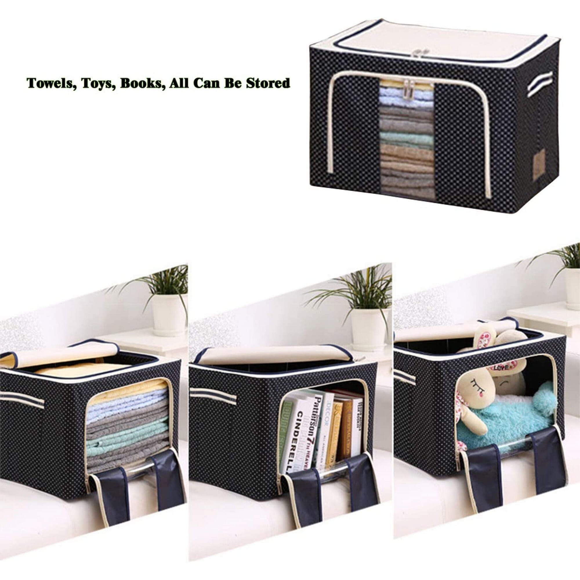 Storage Box Foldable Clothing Storage Bag for Clothes, Blanket, Comforter, Under Bed Storage - Storage Bags