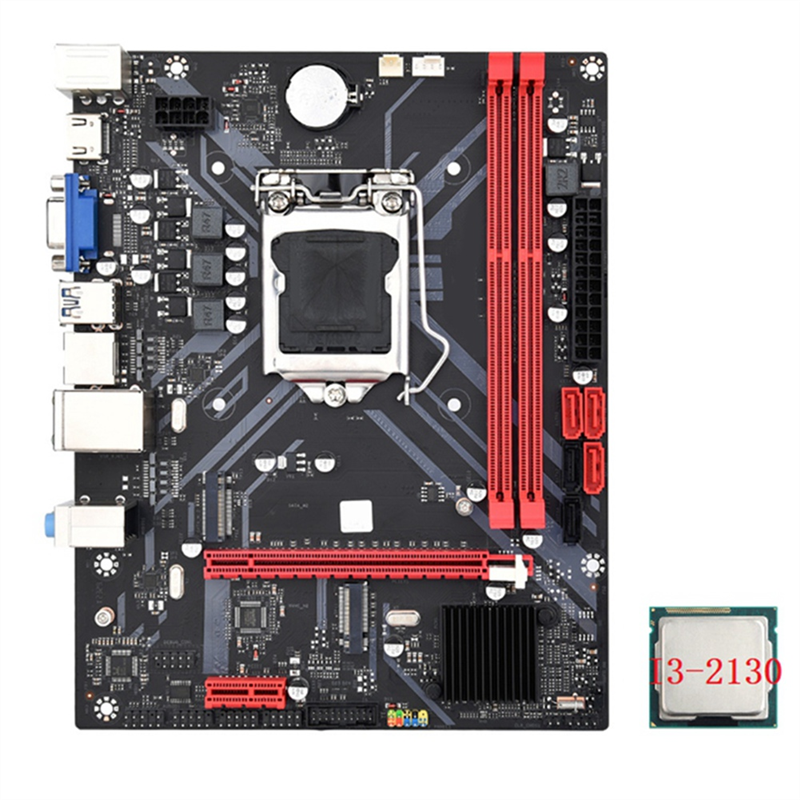 B75-H Desktop Motherboard +I3-2120 CPU +1X4G DDR3 1600MHZ RAM LGA 1155 USB 3.0 SATA 3.0 Computer Motherboard