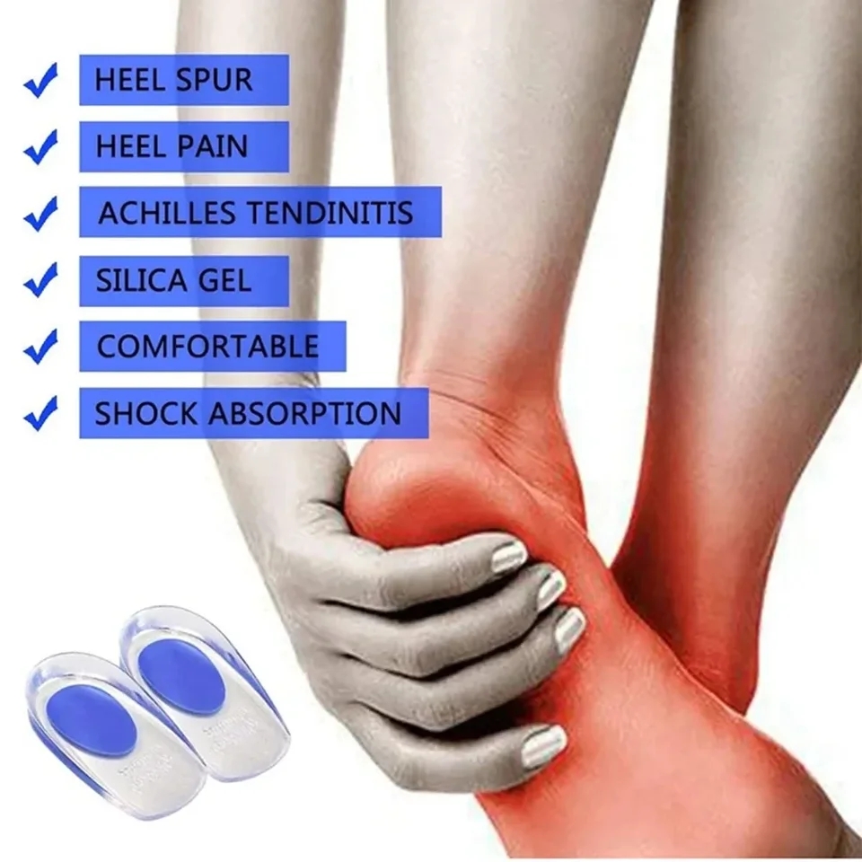 HOT 1pair Soft Silicone Gel Lnsoles Men Women TransparentRelieve Foot Pain Heel Lnsoles Foot Massager CareShoe Pad Foot Care Tool
