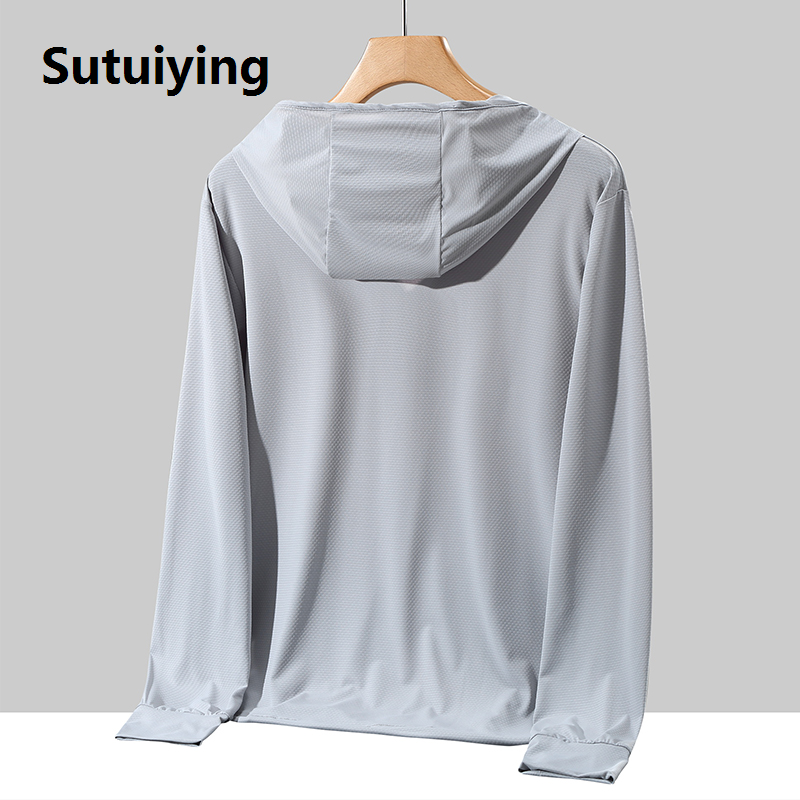 Sutuiying 2025 New Special Offer Plus Size Summer Coat Men Hooded Quick-Drying Upf 50 Breathable Windbreaker Summer Sun Protection Jackets Big Size Men Clothing