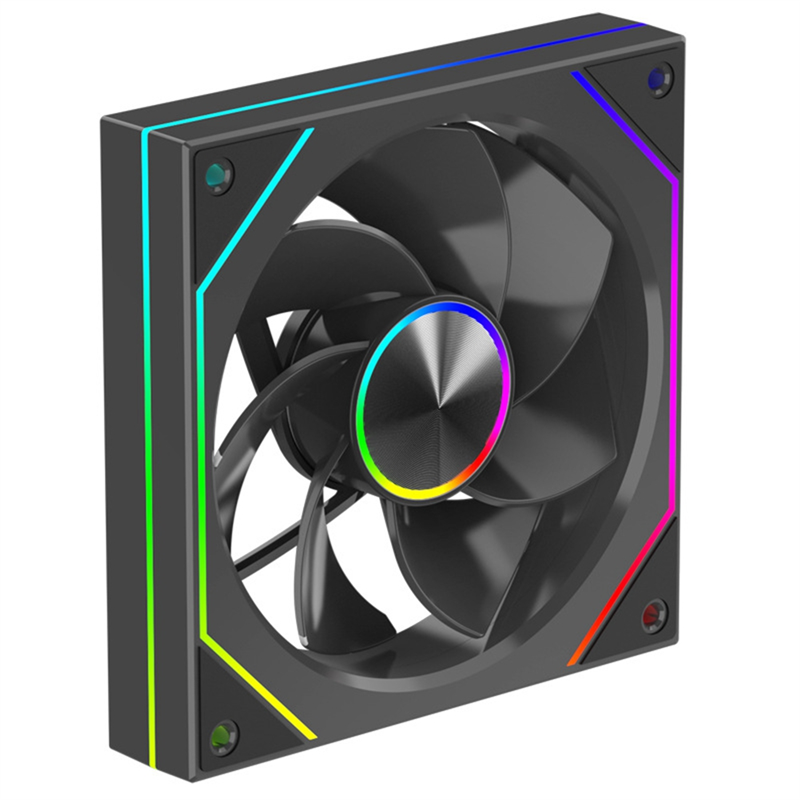 Computer Chassis 120mm Cooling Fan 4 Pin PWM Cooling Fan 12V Large Air Volume Fan Black