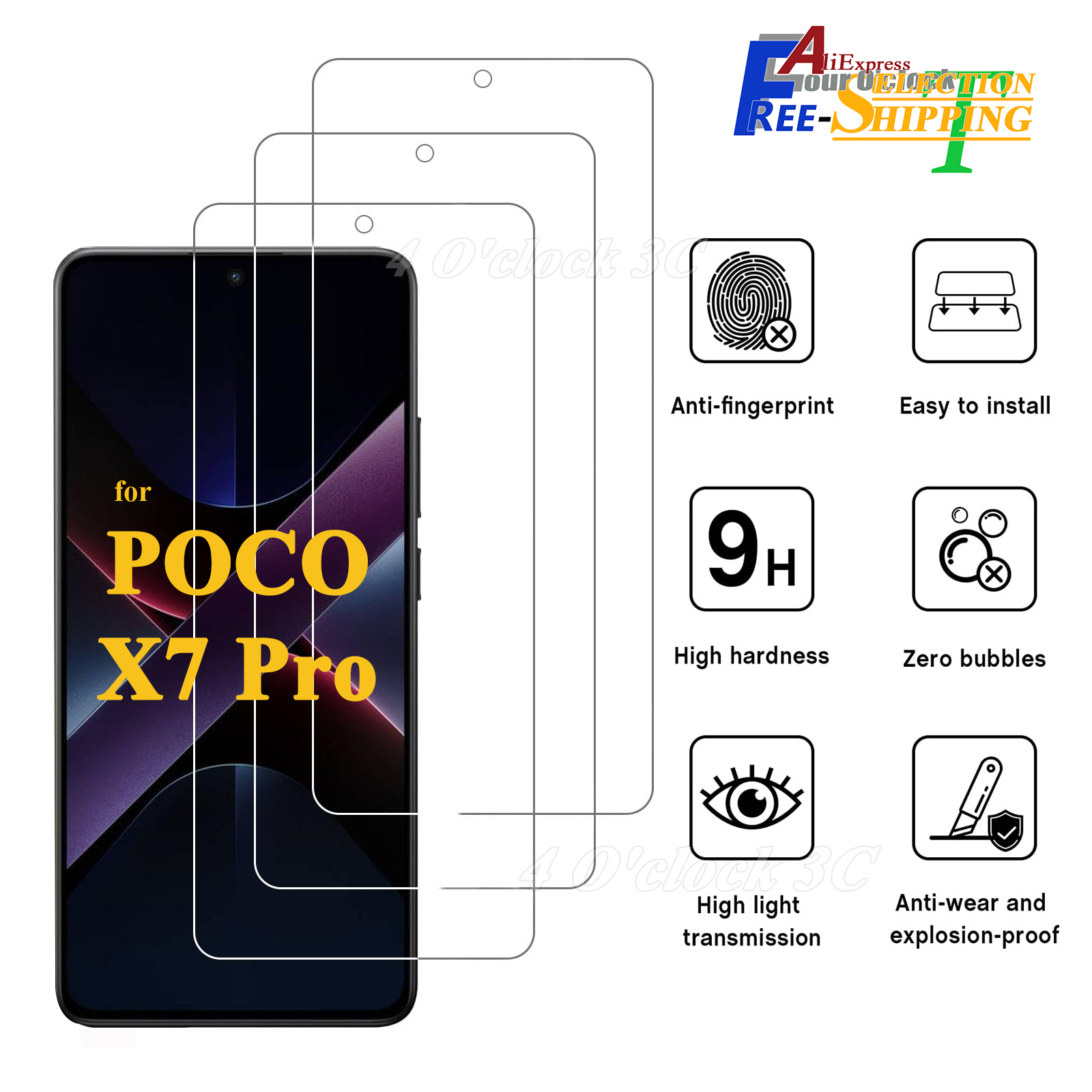 New For POCO X7 Pro Xiaomi 6.67 inch Screen Protector Tempered Glass Crystal Mica 9H HD Clear Transparent