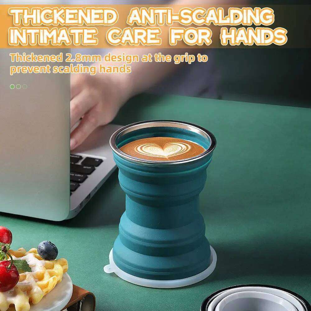 Silicone Folding Business Trip Portable Creative Mini Retractable Cup With Lid Outdoor Travel Mouthwash Cups