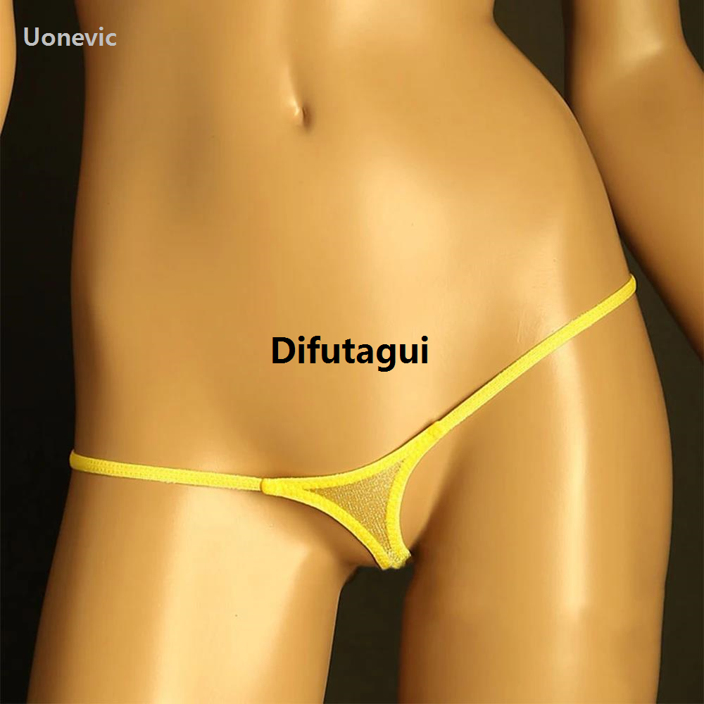 Difutagui Fifty percent discount Women's Panties Lingerie Mini G-String T-back Hot Selling Thongs Underwear Female Transparent Mesh Briefs Hot Tiny Underpants