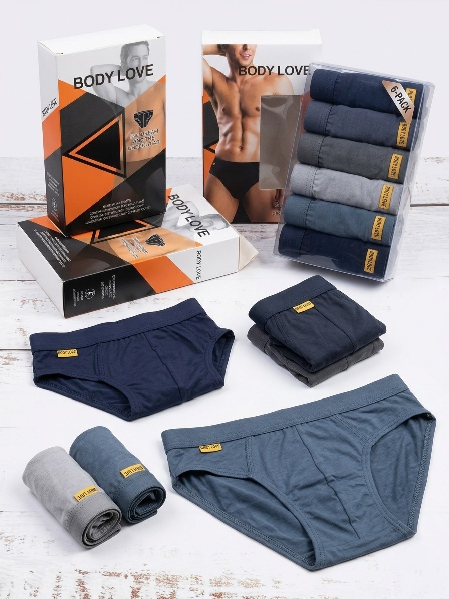 Cellulose And Elastane Mix Pack Of 6 Body Love Comfortable Briefs For Men | 6 Piece Brief Set For Men