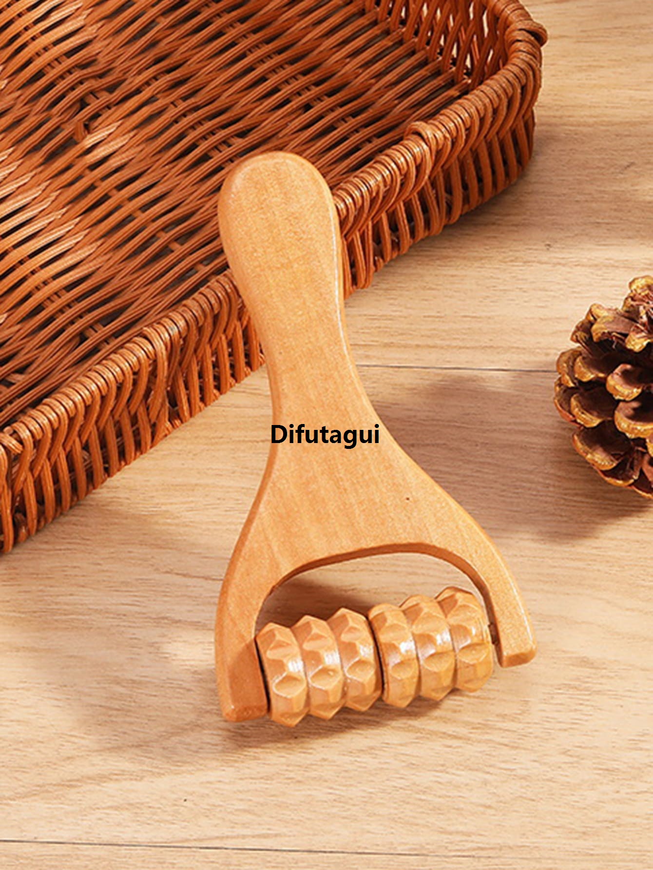Difutagui Wooden Roller Massager Therapy Body Massager Face Shoulder Neck High Quality Hand Push Rolling Massager Body Soothing Relaxing Massage Tools