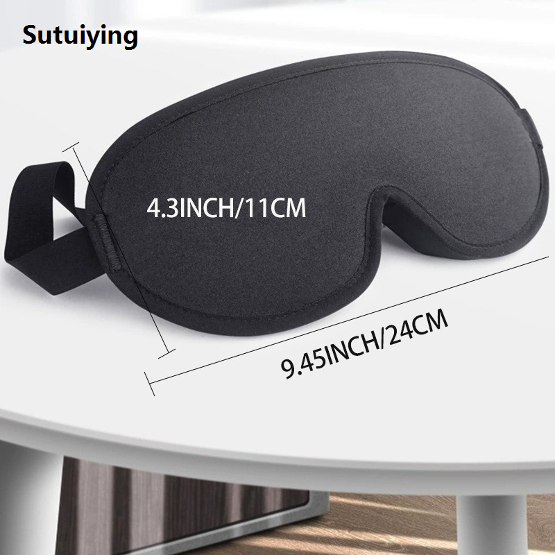 Sutuiying 1pc 3D Contoured Cup Sleeping Mask, Breathable Black Blindfold, 2025 Block Out Light, Sleep Goggles, Daily Necessities