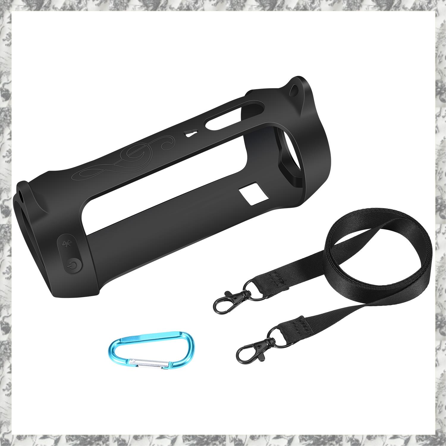 CGearuppt For Pulse 4 Silicone Protective Sleeve Portable Bluetooth Speaker Silicone Protective Shell with Shoulder Strap