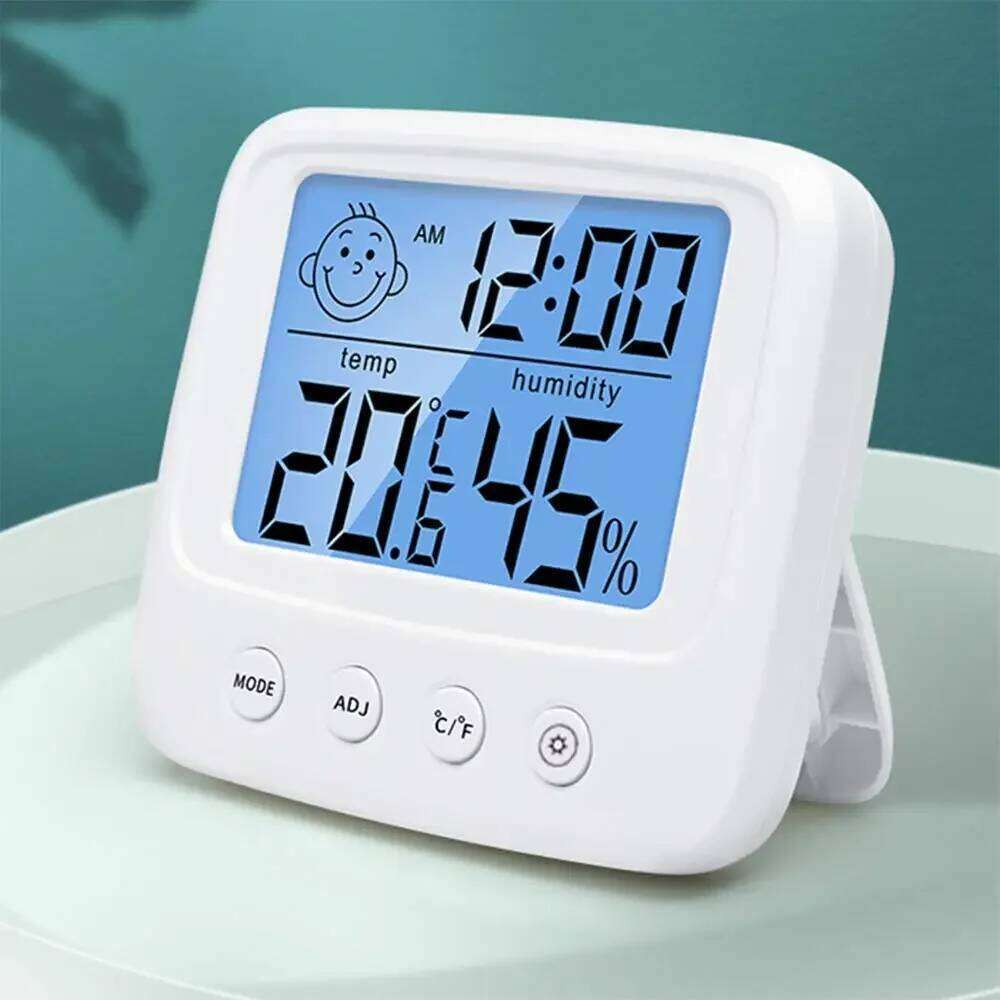 Indoor Thermometers Digital Meter Hygrometer Room Thermometer and Gauge with Clock Humidity Temperature Tool
