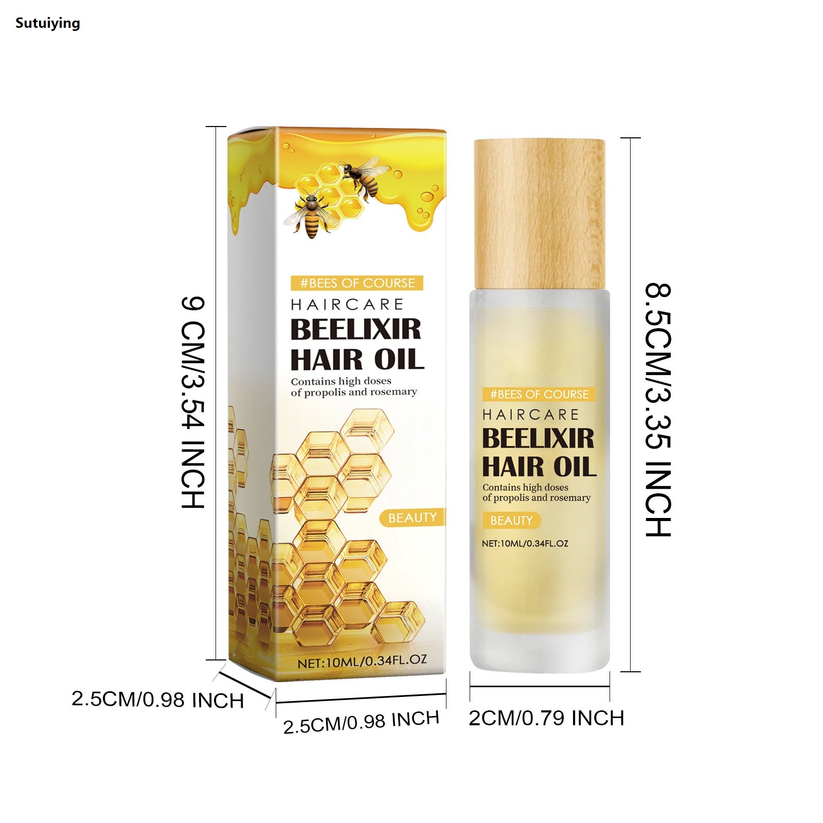 Sutuiying Honey Hair Care Serum Oil Honey Rosemaryrepairs Dry Luxury And Frizzy Hair Moisturizing Nourishing Oil（10ml）