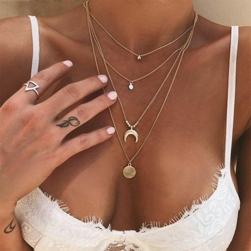 1 Piece Elegant Minimalist Initial Rhinestone Necklace - Stunning Double Layered Bar And Pendant Design for Women, Perfect Personalized Gift