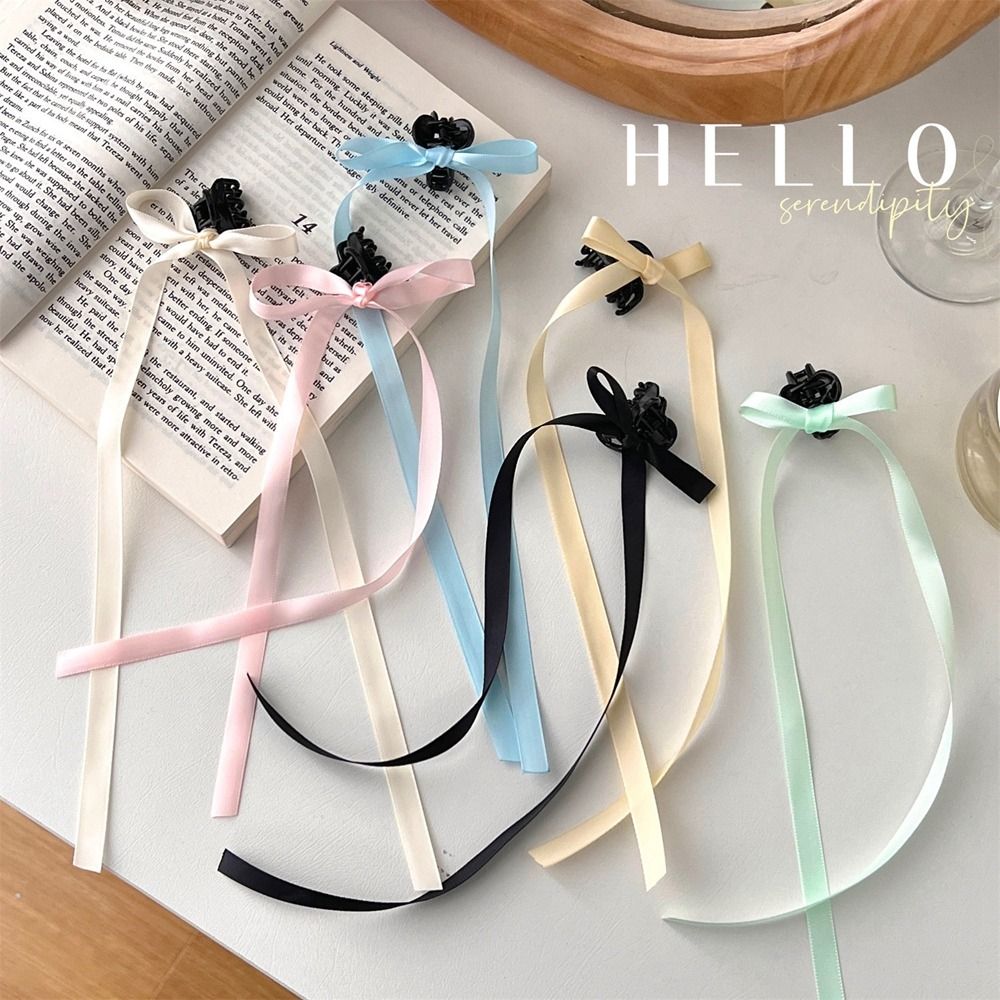 Sweet Cute Simple Bowknot Ribbon Cloth Mini Grab Clip y2k Girl Hair Clip Headwear Balletcore Bow Hairpin Small Hair Claw