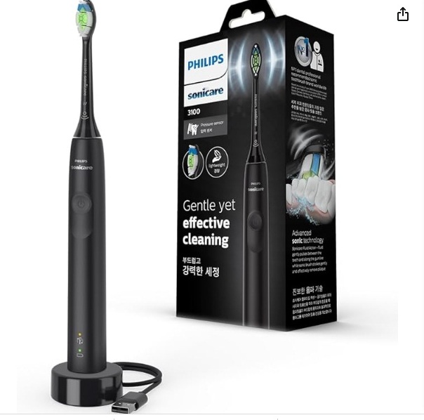 Philips HX3671/54 Sonicare Series 3100 Limited Edition Sonic Electric Toothbrush, Black