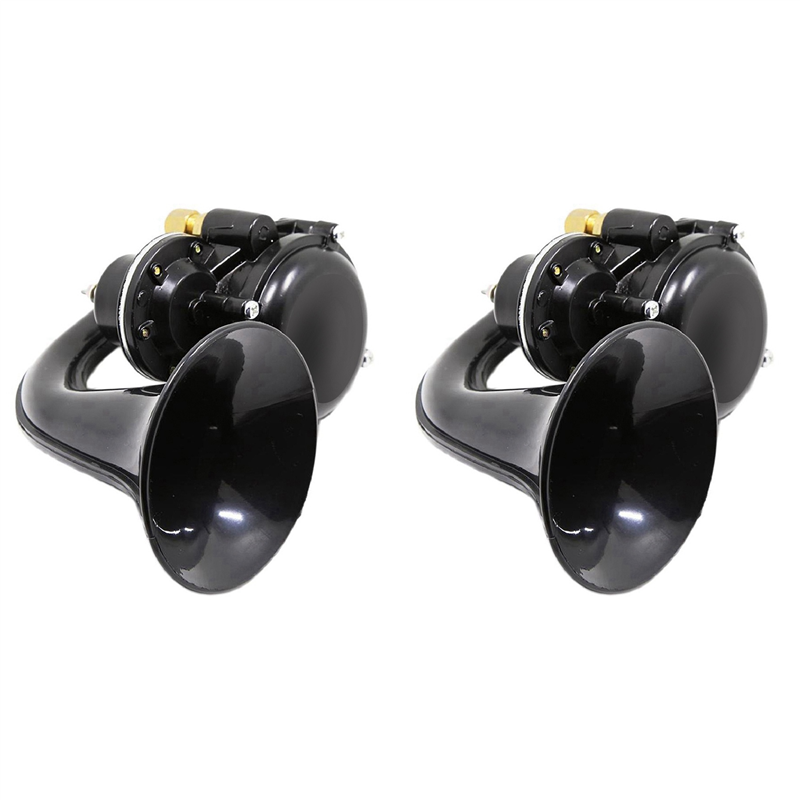 OYPFXMI 2X 12V 24V Electric Snail Air Horn 120DB Loud Sound for Truck Van