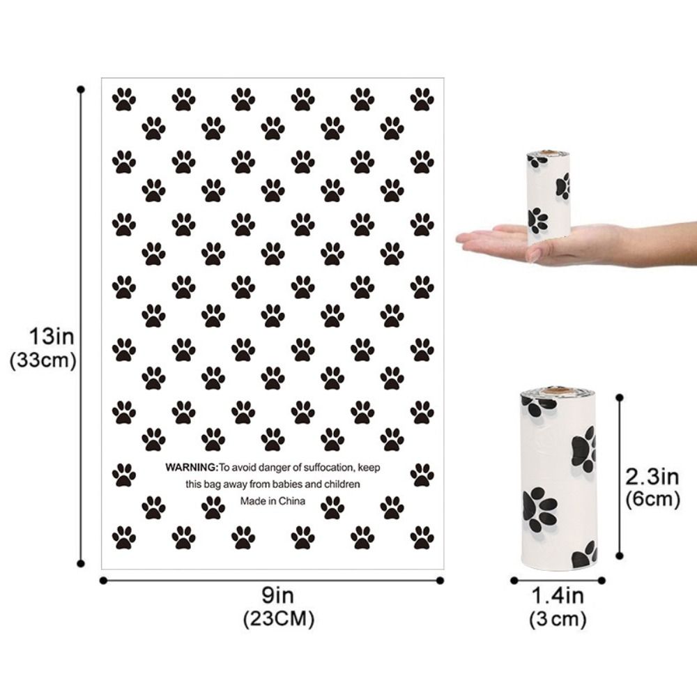 Portable 15pcs/roll Degradable Dog Poop Bags Small Biodegradable Pet Cat Garbage Bags Eco-Friendly Put Pet Feces Cleaning Shit Bag Home