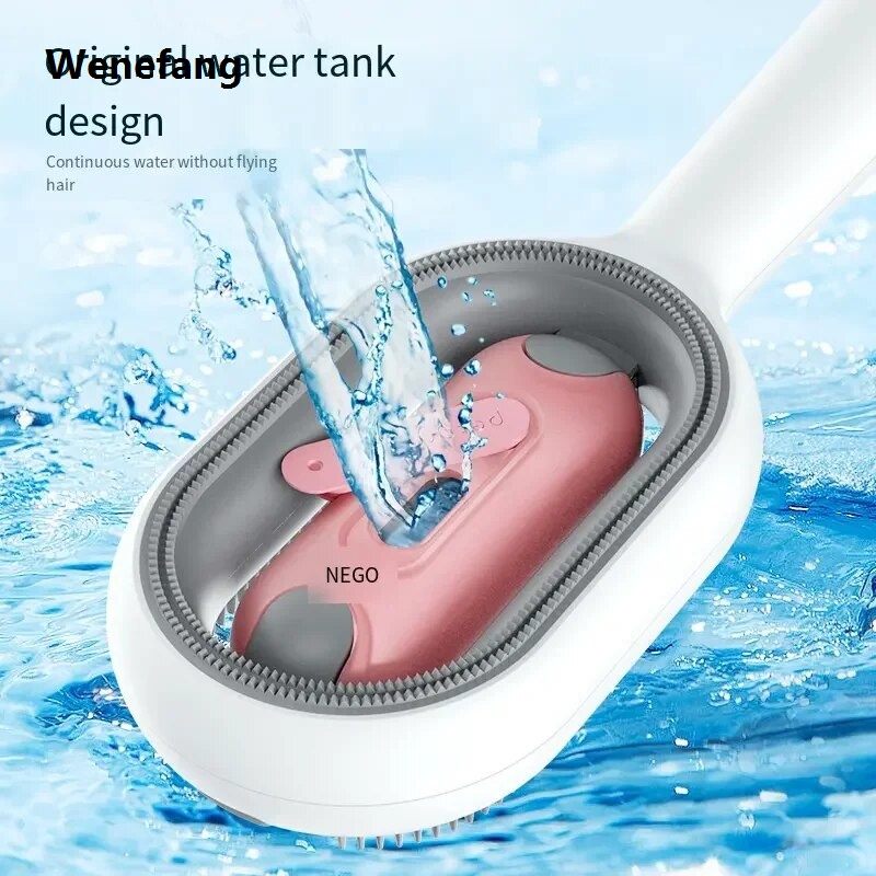 Wenefang transparent bag High Quality Pet Hair Remover Brushes Grooming Comb With Water Tank Pet Bath Shedding Cleaning Tool Hair Brush Pet Dog Cat Comb