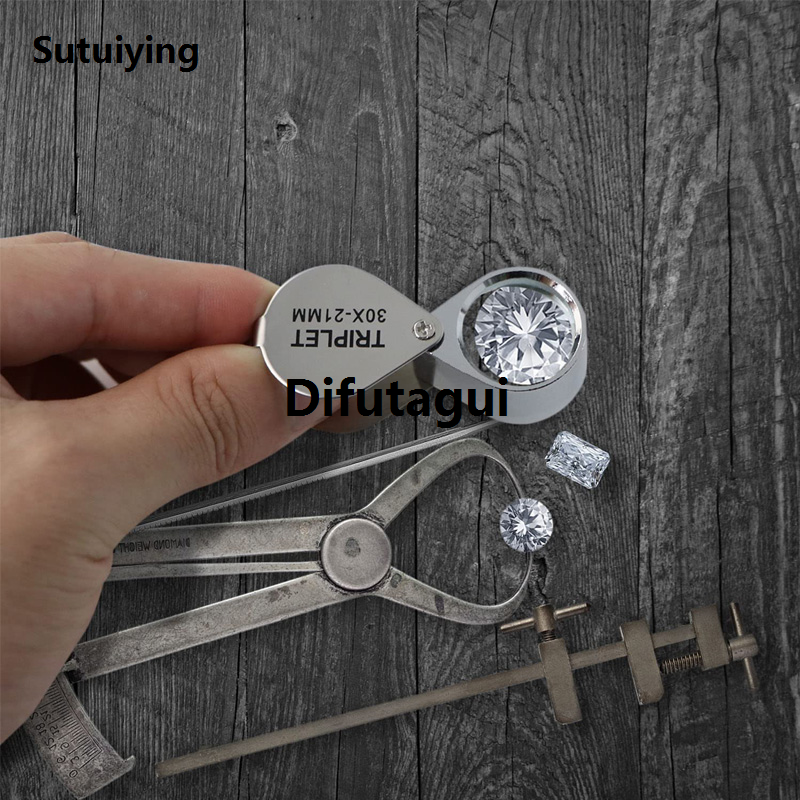Difutagui Pocket Jewelry Loupe 30X 20X 10X Jewelers Eye Magnifying Glass Magnifier Original LED/UV Illuminated Loop Folding For Stamp Rock Collect