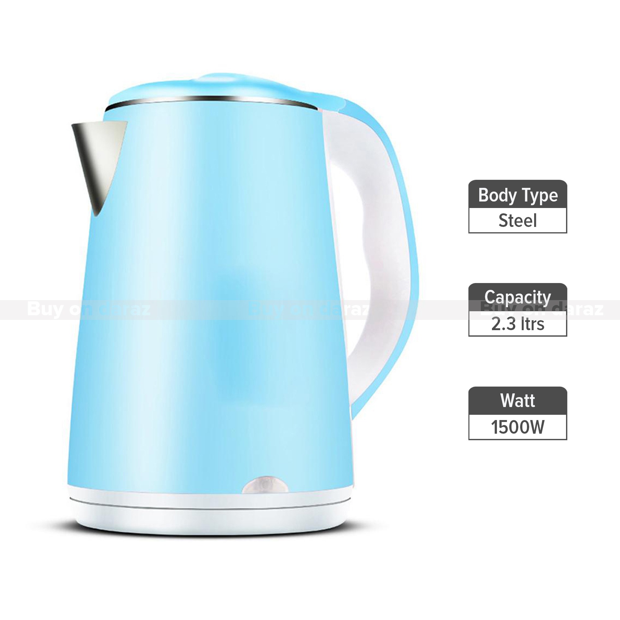 New Design Electric Jug Stainless Steel Kettle Auto Off Cordless 1800ml