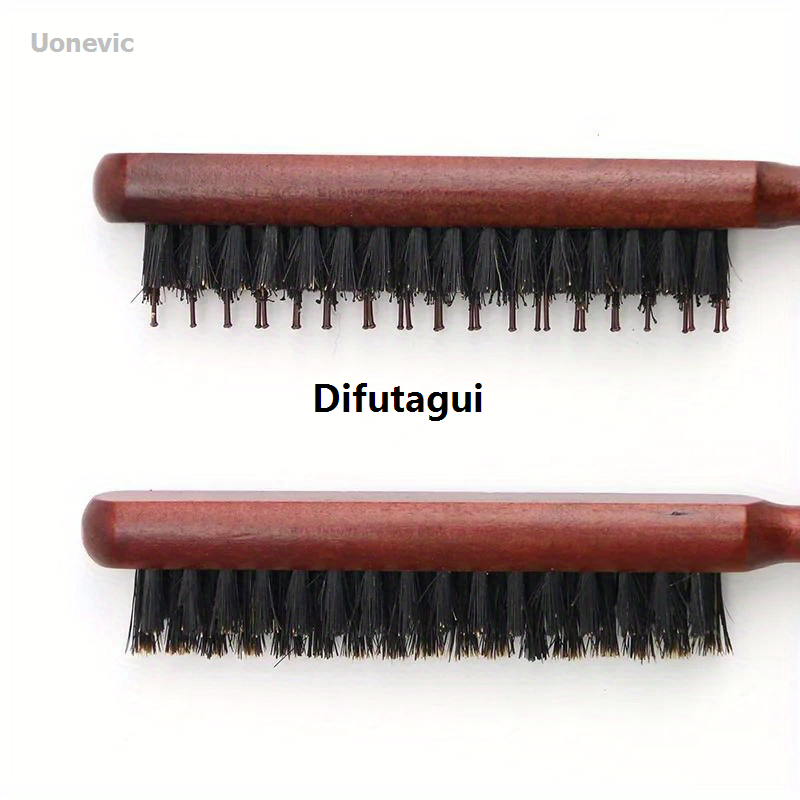 Difutagui Model Tool Salon Hair Stylist Wooden Handle Hair Brush Anti-Static Boar New style Profesional Bristle Volumizing Comb 1 Piece Natural Wild Electric Hair Stylist Comb