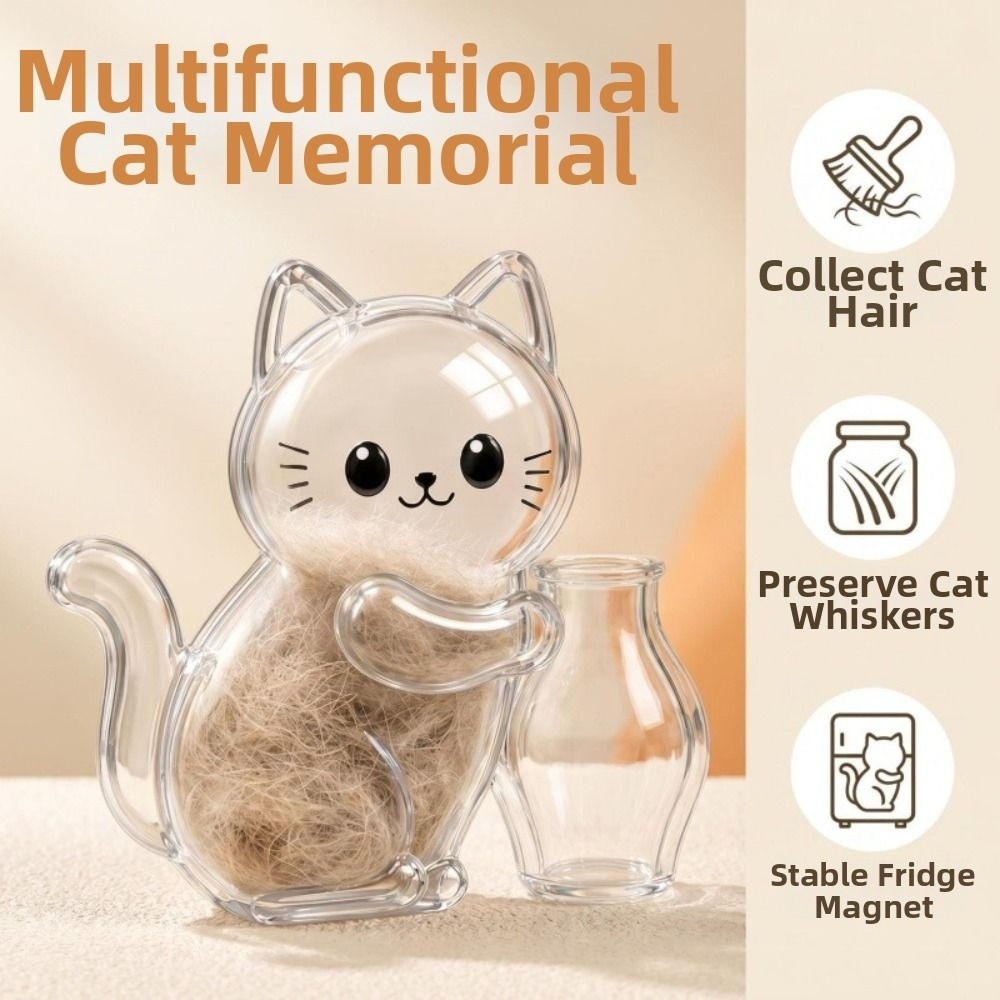 Durable Creative Pet Memorial Fridge Magnet DIY Transparent Cat Hair Storage Box Cute Dustproof Pet Hair Keepsake Box for Dog Cat Hair