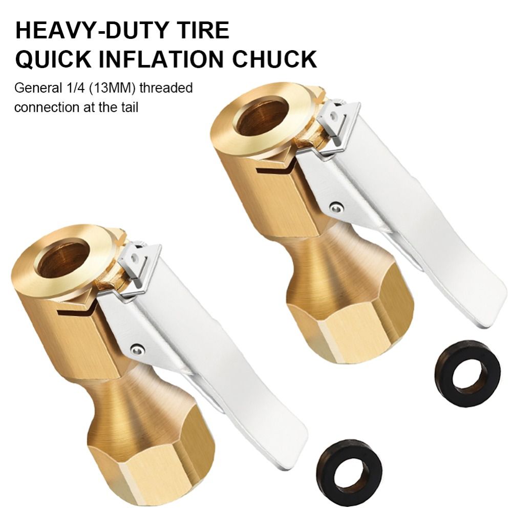 Durable 1/4 NPT Tire Inflatable Nozzle Deflated Portable Inflatable Pump Valve Connector Tyre Valve Air Compressor Car/Bike/Motorcycle