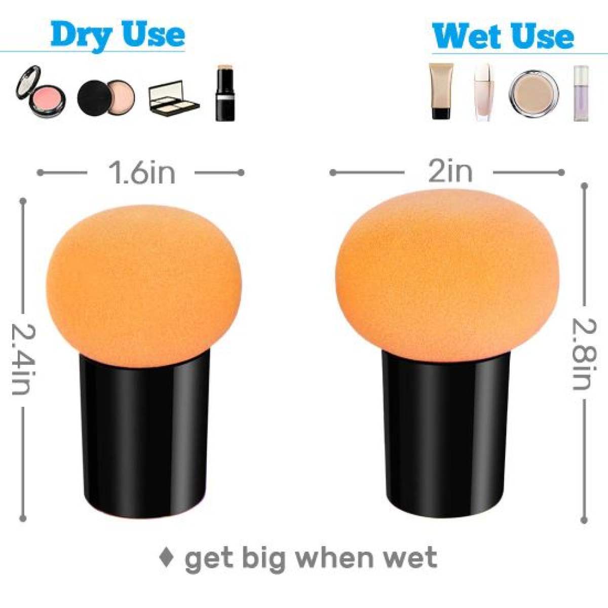 Masala Cottage -Beauty Blender Sponge Mushroom Cosmetic Makeup Puff Beige
