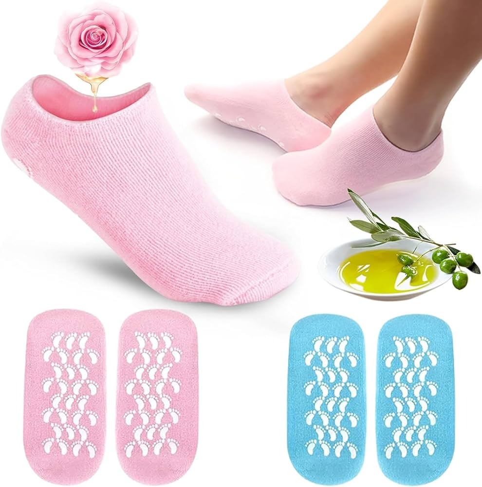 Moisturizing Silicone Spa Gel Socks Dry Cracked Feet / Crack Heel Repair