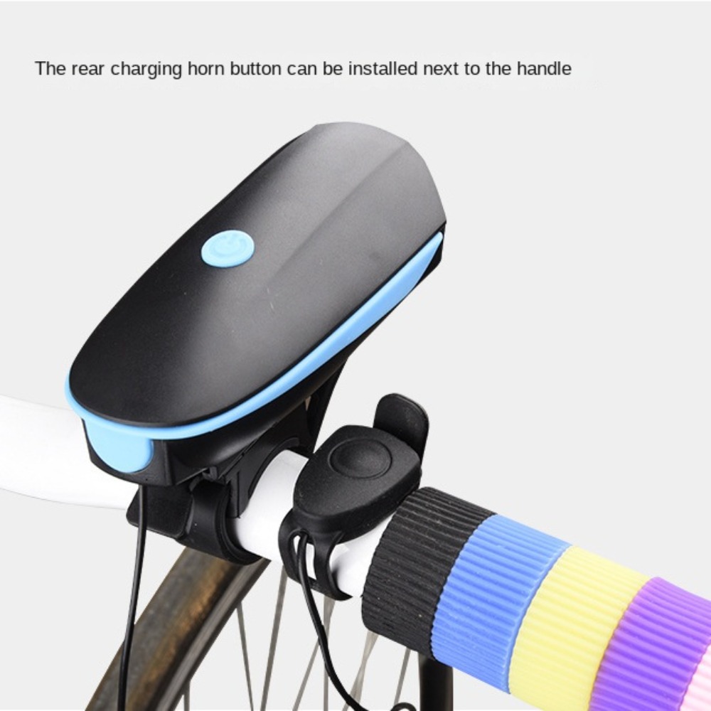 Durable Plastic Bicycle Light Horn 5 Colors USB Rechargeable Wide-Range Light Waterproof Ultralight Headlight
