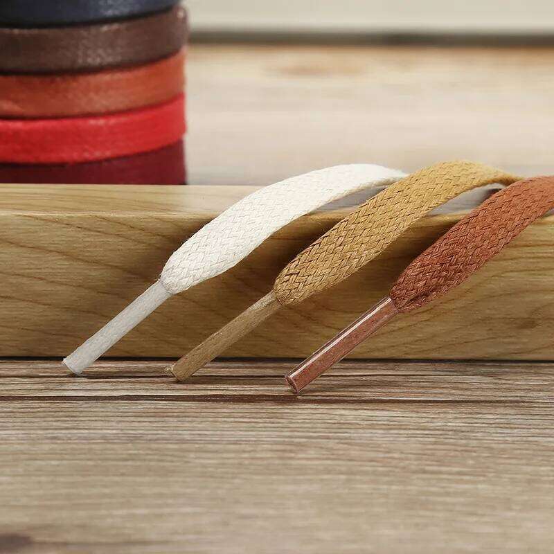 New Flat Waxed Cotton Shoe Unisex Casual Sneakers Shoelace Leather Laces Shoes Boots Waterproof for Shoelaces