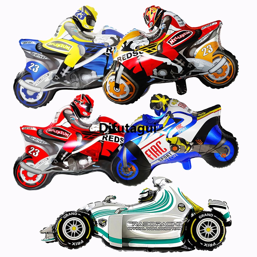 Difutagui Special Offer Race Car Motorcycle Motor Foil Balloon Birthday Party Decorations Fashion Boys Dirt Bike Hot Wheel Two Fast Theme Baby Shower Decor