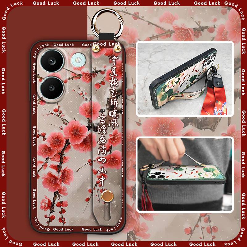 Silicone Shockproof Phone Case For Redmi Turbo5/Xiaomi Poco X8 Pro 5G For Mom Phone Holder Wristband Kickstand Ring