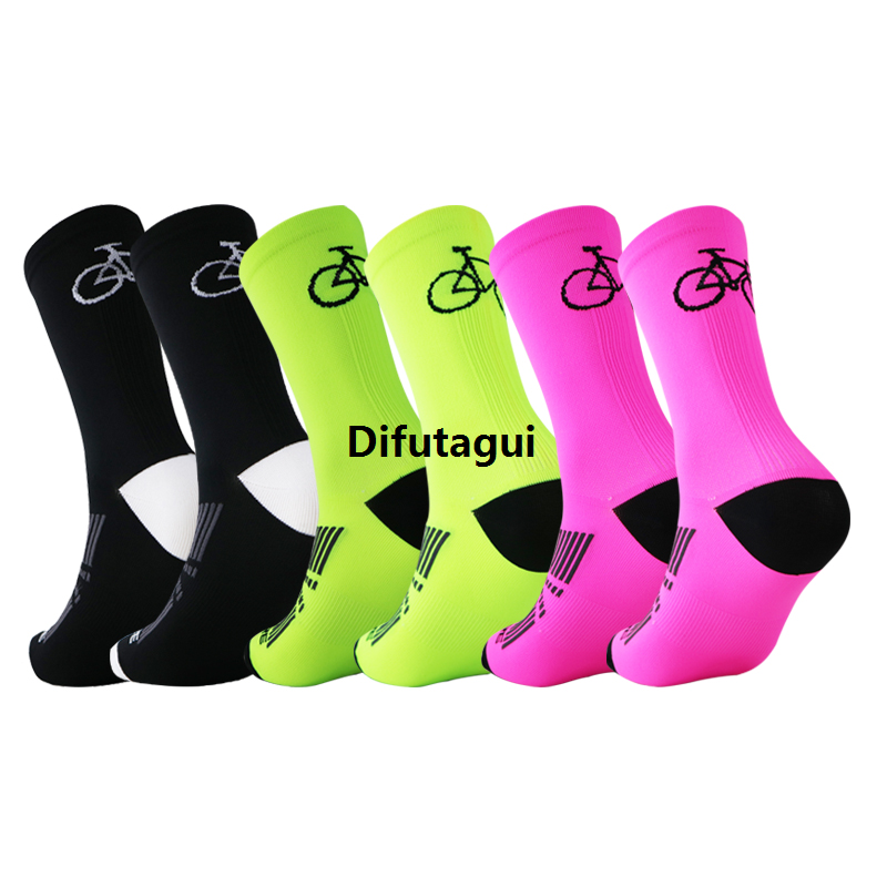 Difutagui Professional Bicycle High Quality Socks Cycling Road Socks New Men Women Outdoor Racing Bike Cycling Compression Socks