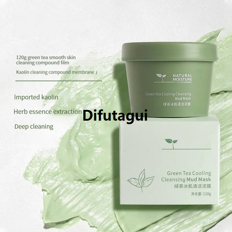 Difutagui New specials Green Tea Ice Mud Mask Cleansing Moisturizing Oil Control 2025 New Blackhead Removal Cleansing Mud Mask Applicator Mud Mask 1PCS 120g