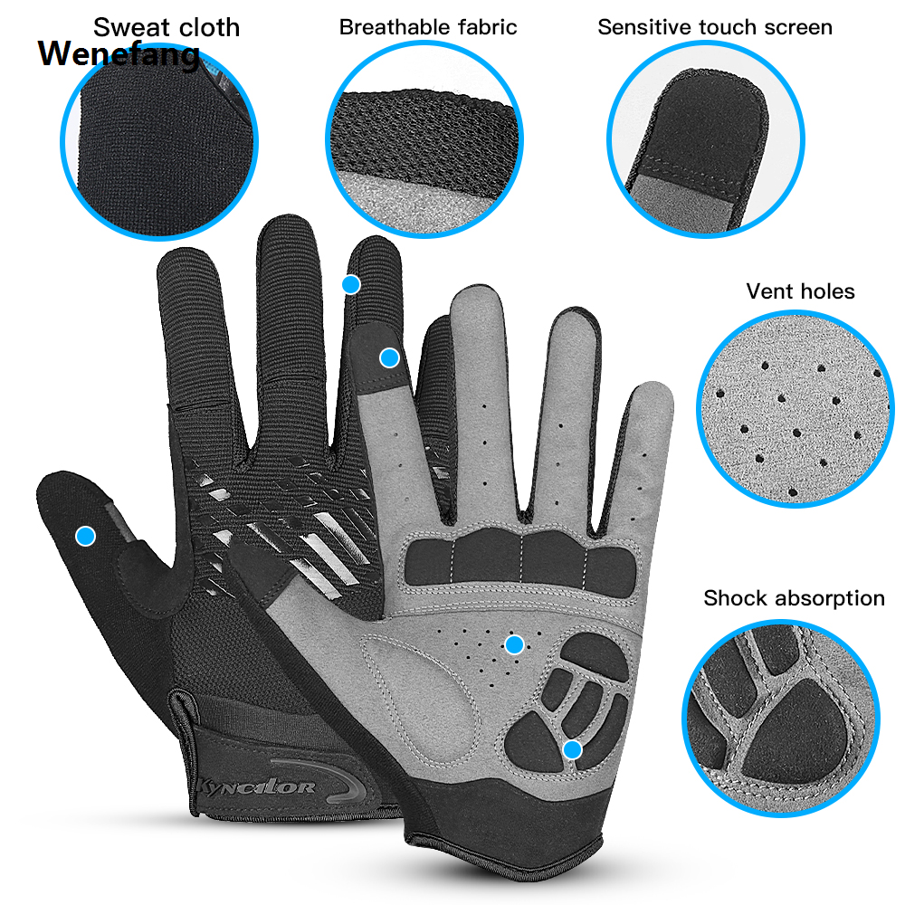Wenefang 2023 Mountain Bike Touch Screen Cycling Gloves Breathable Shock Absorption Sports Fitness Spring Summer Riding Gloves