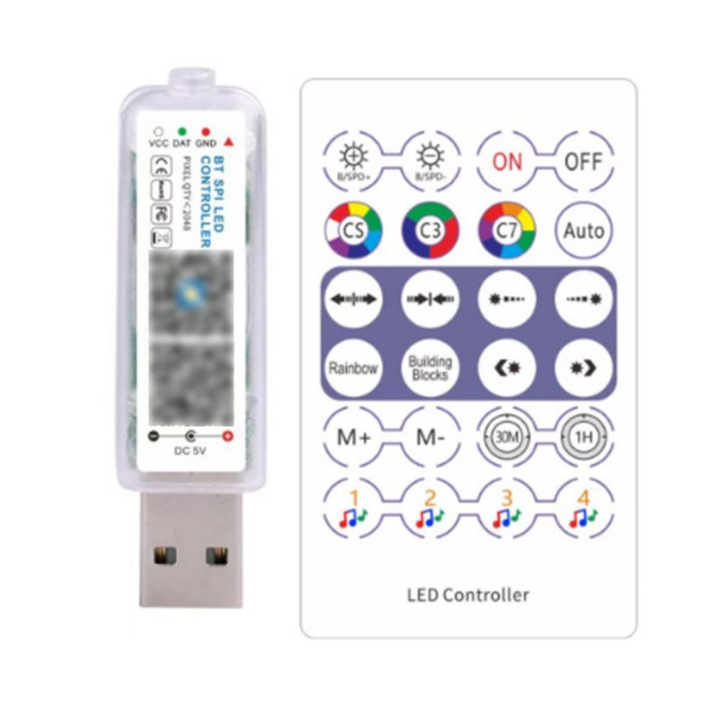New 5V Led Music Controller Addressable Adjust Brightness Bluetooth APP Controller Mini Comes with MIC pickup RGB Light Controler for Christmas Light String