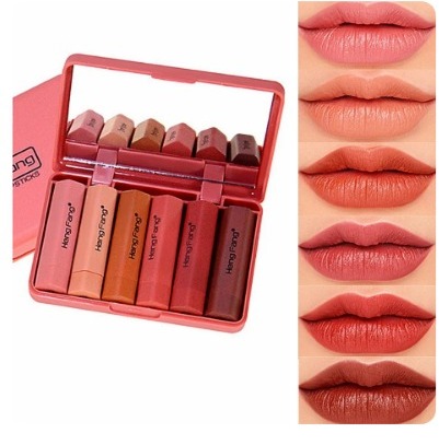 pack of 6 HengFang brand 6pcs/set matte lipstick waterproof long lasting lip kit makeup set Pigment Velvet