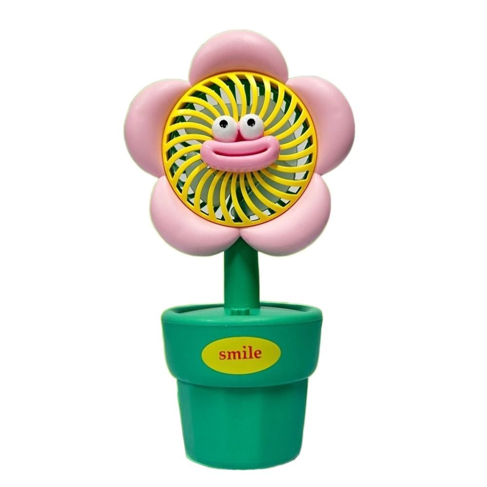 Mini Usb Charging Electric Fan Sausage Lips Cartoon Desktop Vase Fan Desktop Decoration Strong Wind Handheld Air Conditioner Household